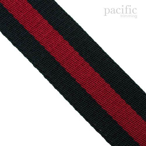1.5 Inch Striped Webbing Black/Red