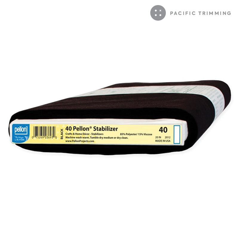 Pellon 40 Sew In Midweight Stabilizer 20" Black