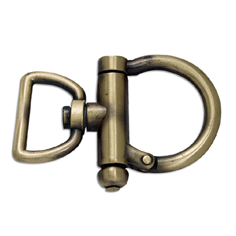 1 Inch Open Swivel Snap Shiny Antique Brass