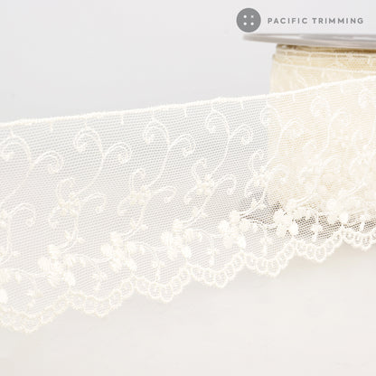 Premium Quality 1 3/8", 2 3/4" Flower Embroidered Lace