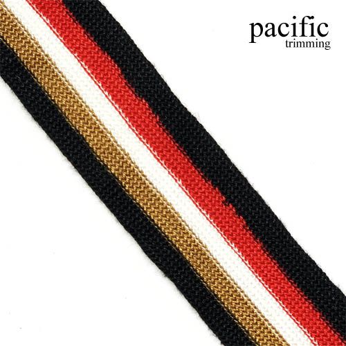 1.13 Inch Black/Red/White Stripe