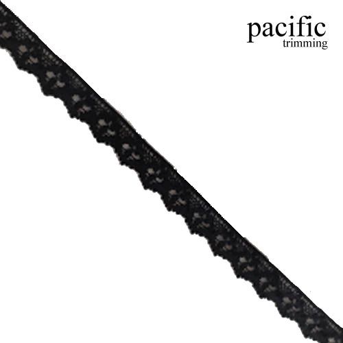 0.5 Inch Black Cotton Lace Trim