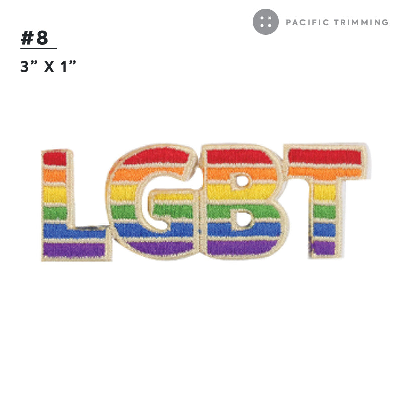 LGBT Pride Rainbow Embroidered Iron On Patches