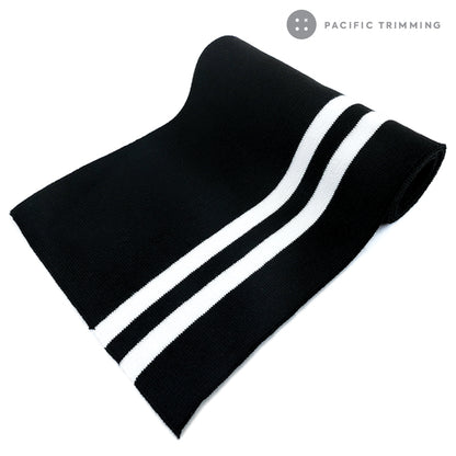 Two Line Striped Rib Knit Multiple Colors