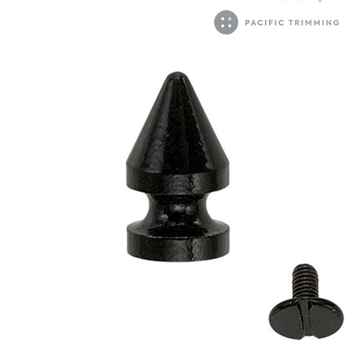 Cone Tree Shape Screw Back Studs Spikes Multiple Colors Black