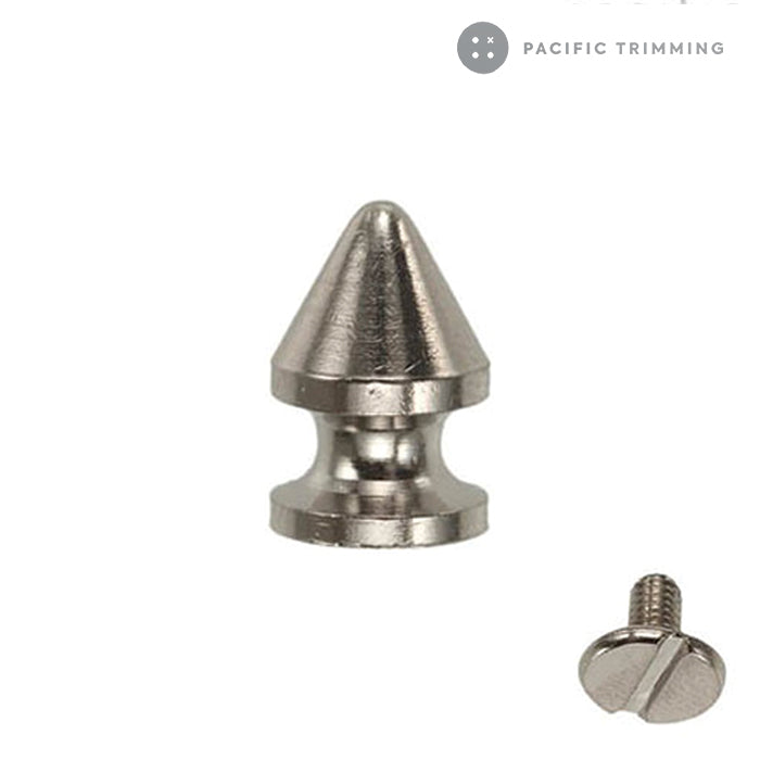 Cone Tree Shape Screw Back Studs Spikes Multiple Colors Nickel