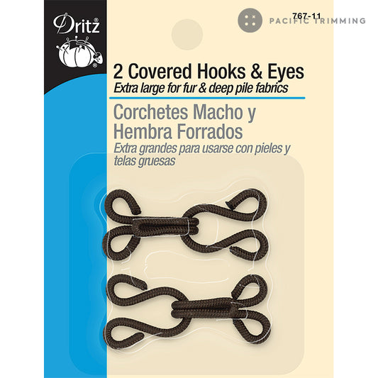 Dritz Covered Hooks & Eyes Brown