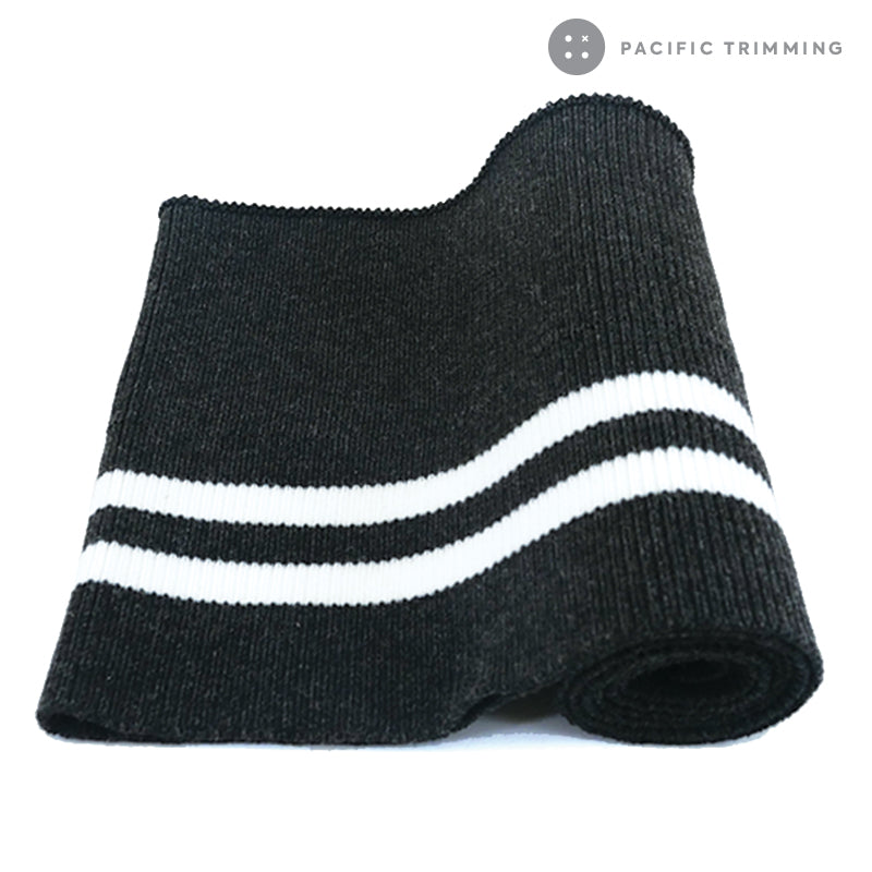 Heavy Weight Two Line Striped Rib Knit Multiple Colors