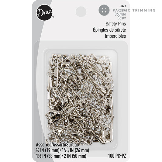 Dritz Assorted Size Safety Pins - 100pc