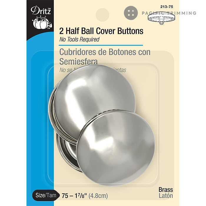 Dritz 1 7/8 Inch 2 Half Ball Cover Buttons - 2pc