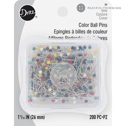 Dritz 1 1/16 Inch Color Ball Pins - 200pc