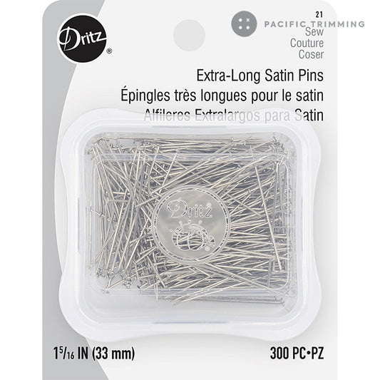 Dritz 1 5/16 Inch Extra-Long Satin Pins - 300pc