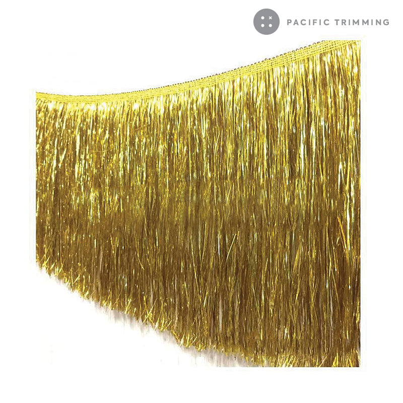 4", 8" Metallic Fringe Trim Multiple Colors