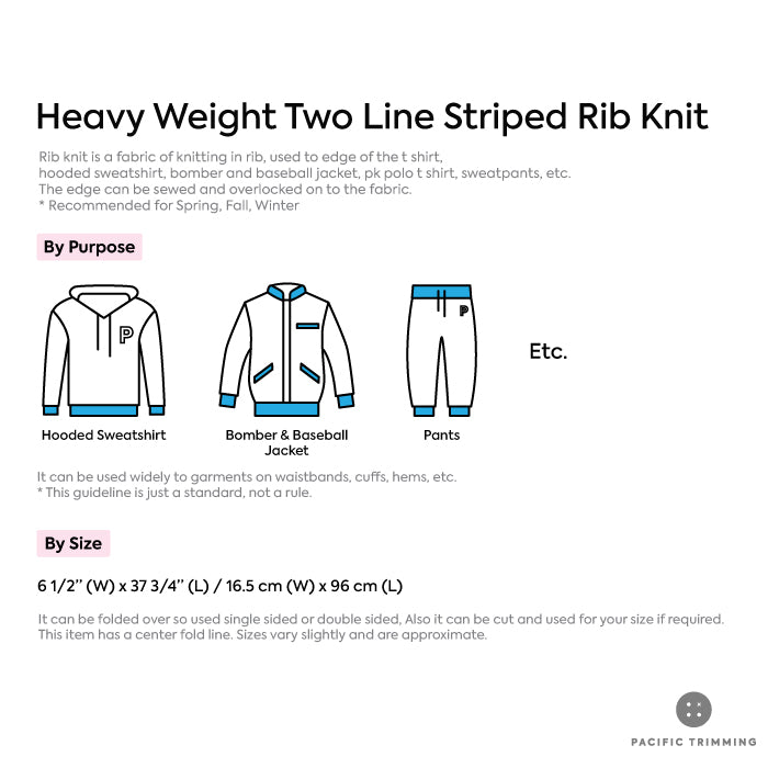 Heavy Weight Two Line Striped Rib Knit Description