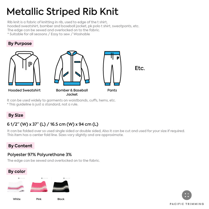 Metallic Striped Rib Knit Multiple Colors