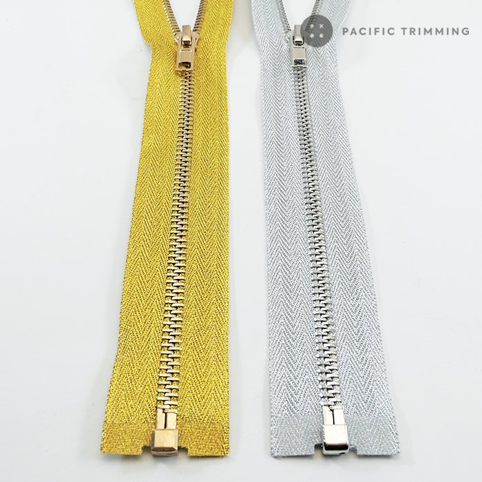 #5 Metallic Gold and Silver Metal Teeth Zipper