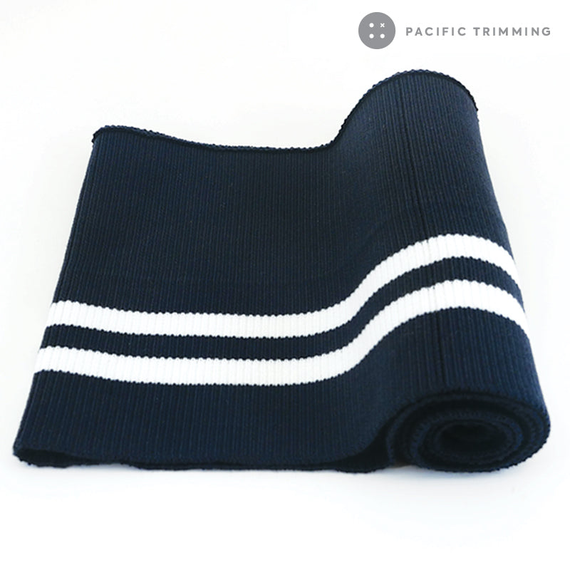 Heavy Weight Two Line Striped Rib Knit Multiple Colors