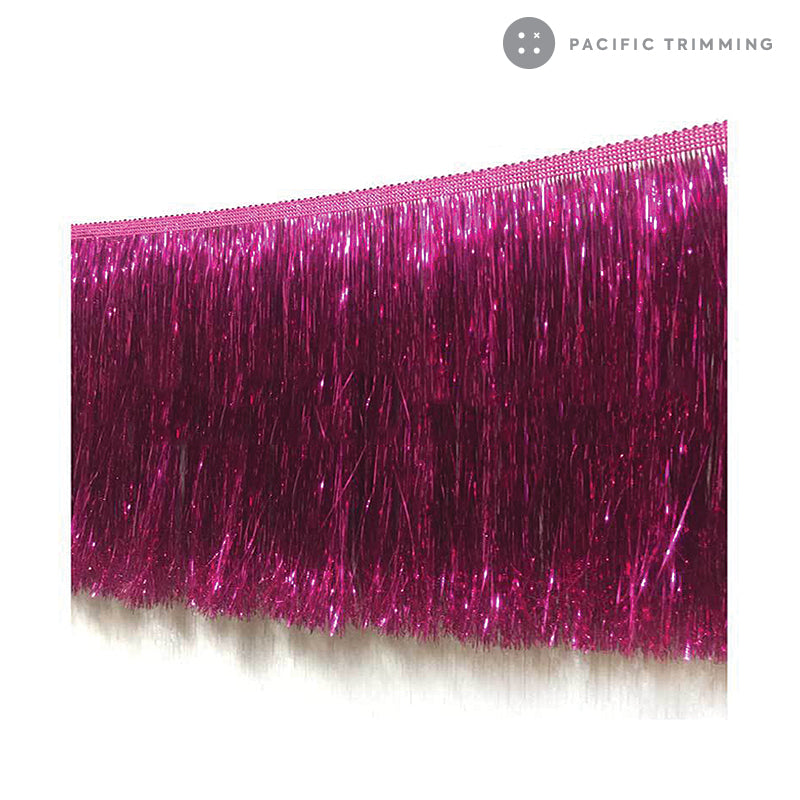 4", 8" Metallic Fringe Trim Multiple Colors