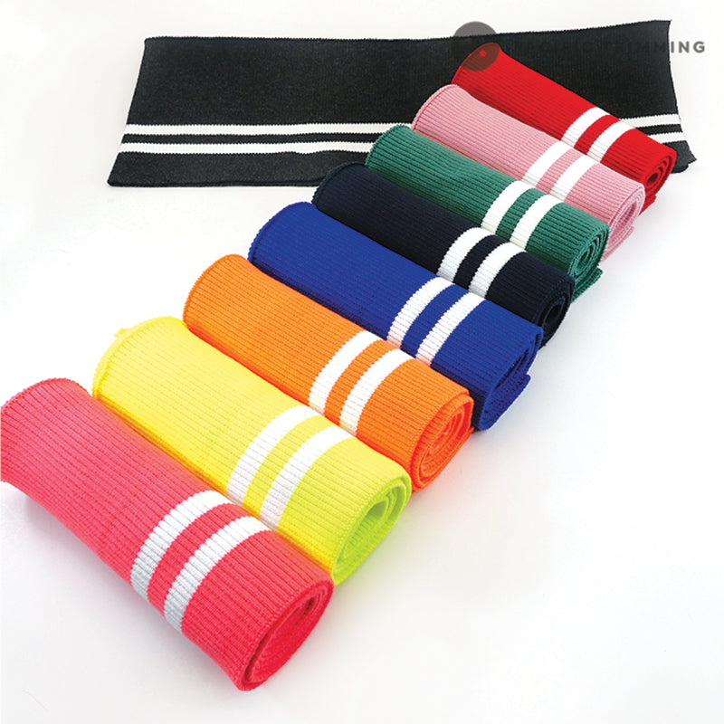 Heavy Weight Two Line Striped Rib Knit Multiple Colors