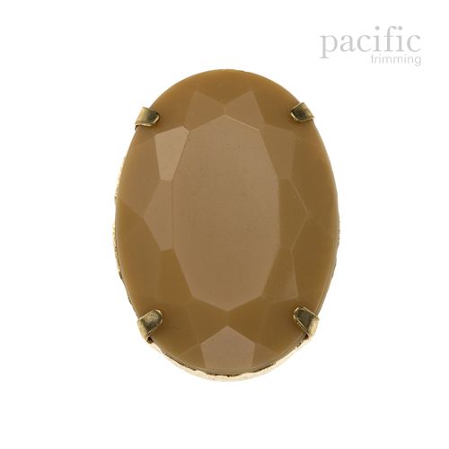 3pcs of 25mm Oval Sew-on Acrylic Rhinestone Camel