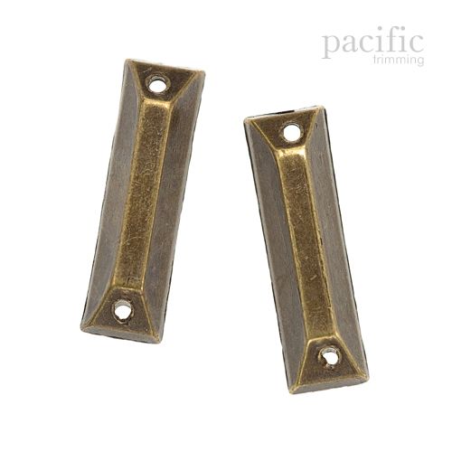 10pcs of Acrylic Sew on Jewel Baguette Antique Brass