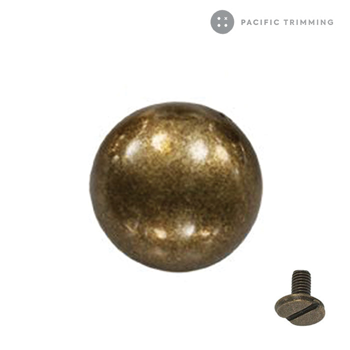 Round Dome Shape Screw Back Bag and Purse Feet Antique Brass