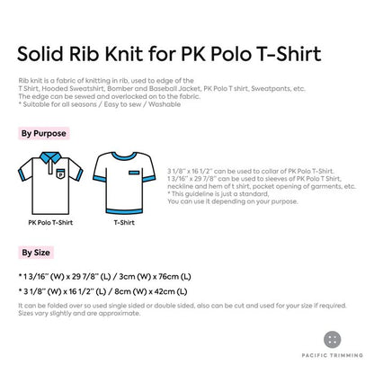 Solid Rib Knit for PK Polo T Shirt Descripiton