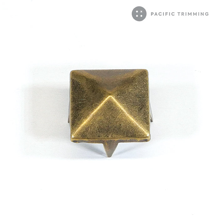 Square Pyramid Shape Studs Nailheads Multiple Colors Antique Brass