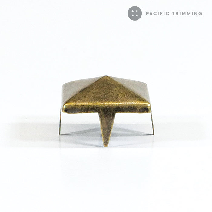 Square Pyramid Shape Studs Nailheads Multiple Colors Antique Brass