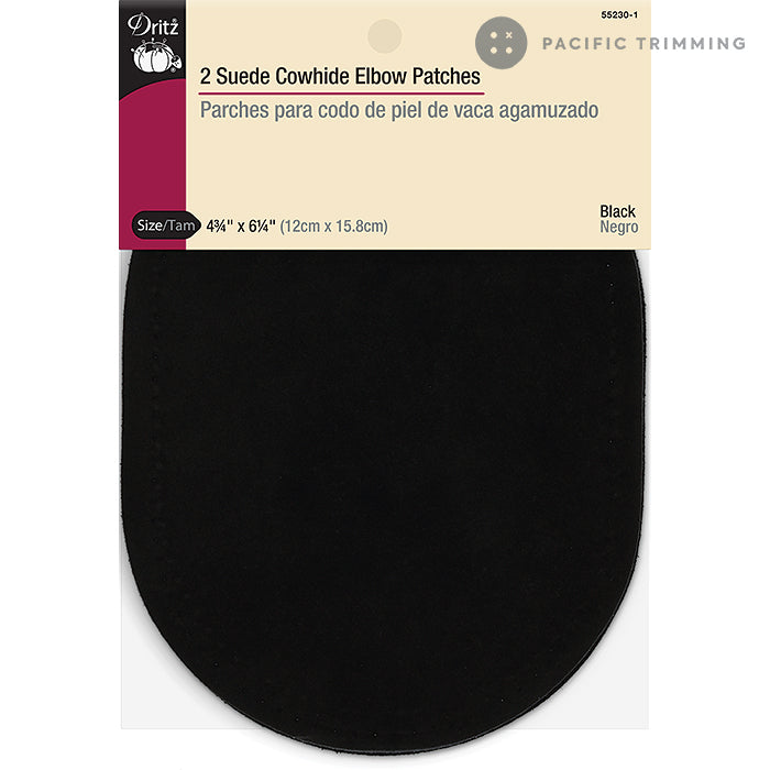 Dritz Suede Cowhide Elbow Patches Black 2pc