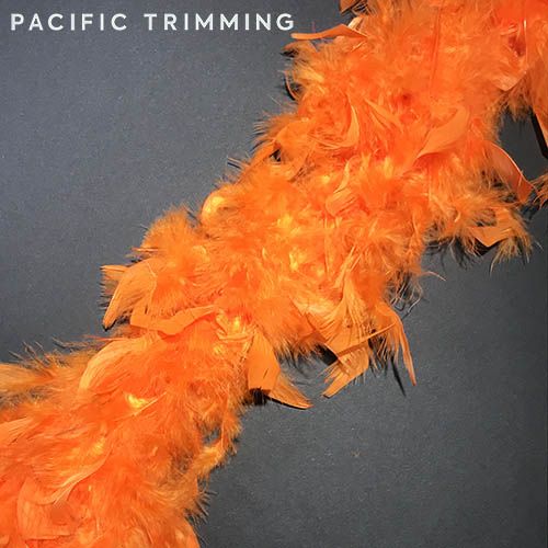 Chandelle Boa Feather Trim Orange