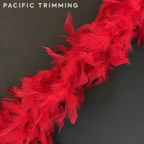 Chandelle Boa Feather Trim Scarlet