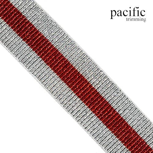 1 Inch, 1 1/2 Inch, 2 Inch Metallic Striped Patterned Elastic