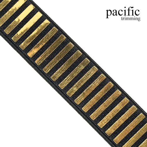 1 Inch, 1 5/8 Inch Metallic Striped Patterned Elastic