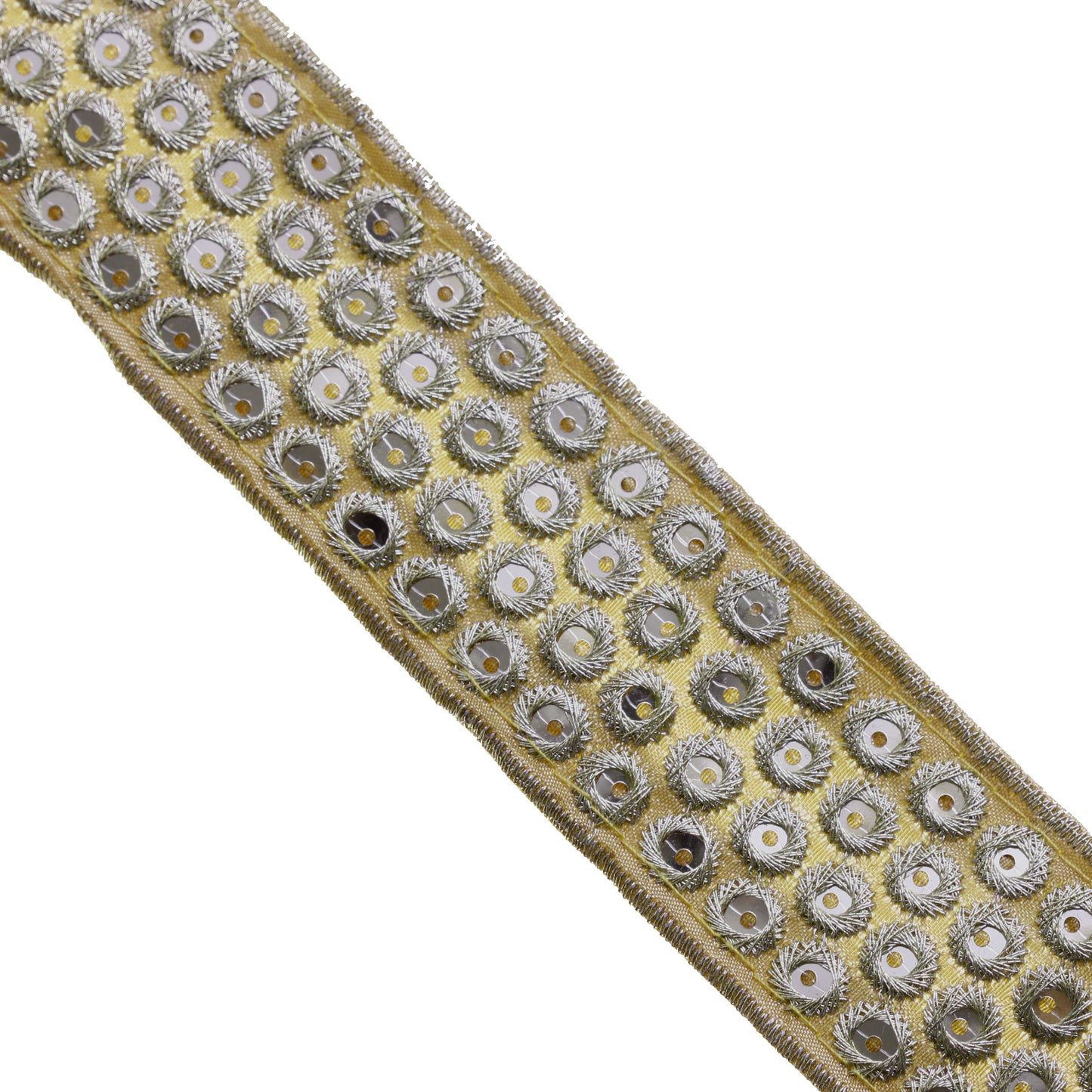 1.5 Inch Embroidery Sequin Trim Gold