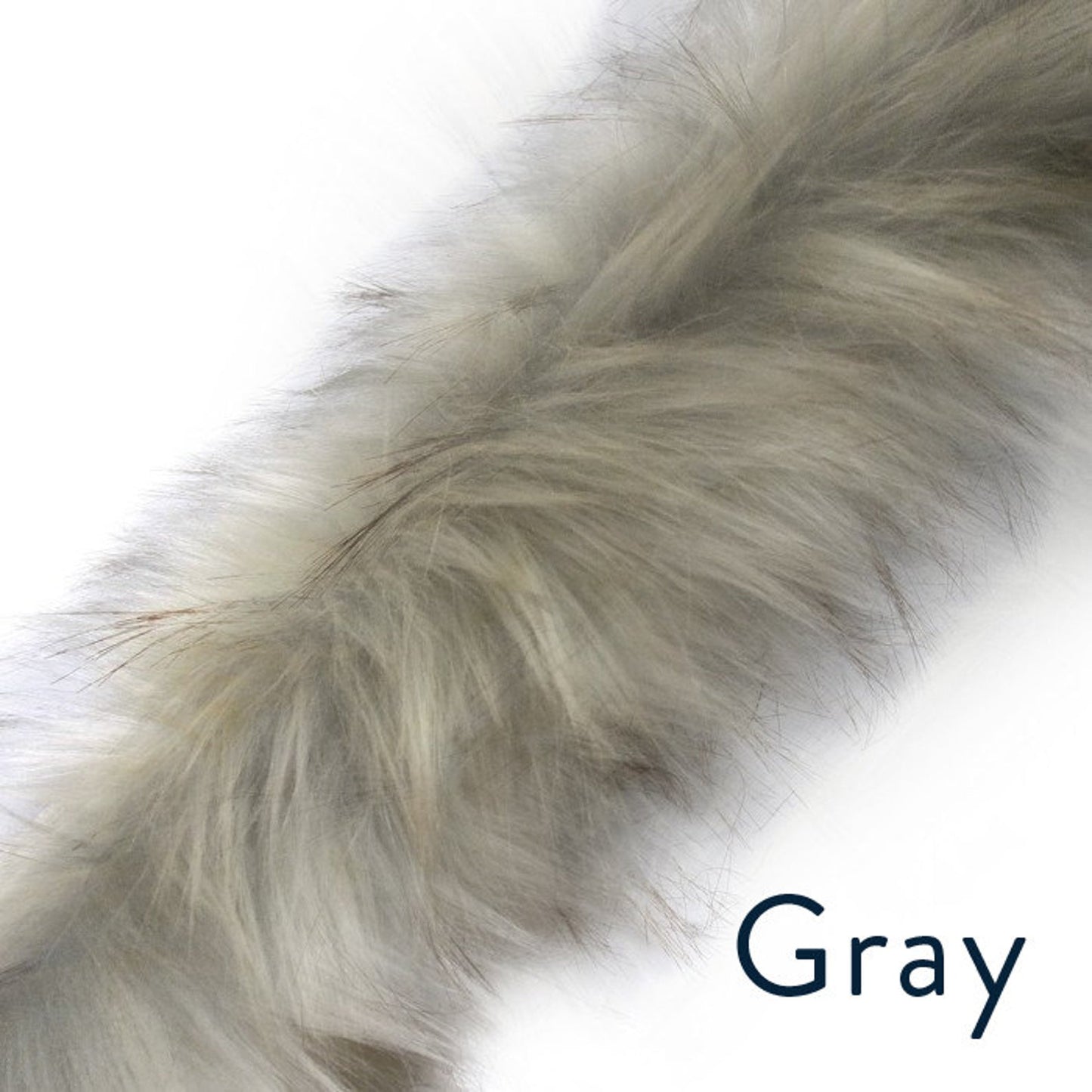 4 Inch Faux Fur Trim Gray