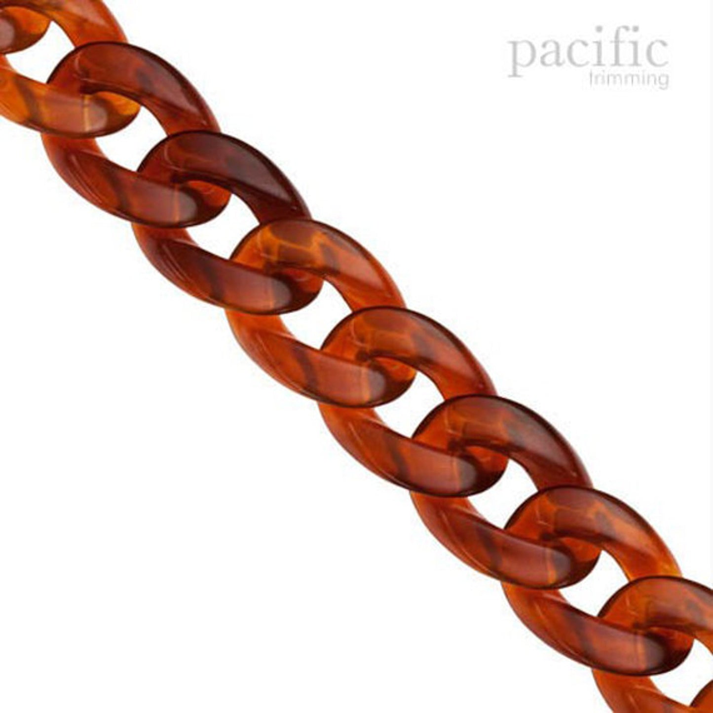 Acrylic Flat Chain Brown Tortoise