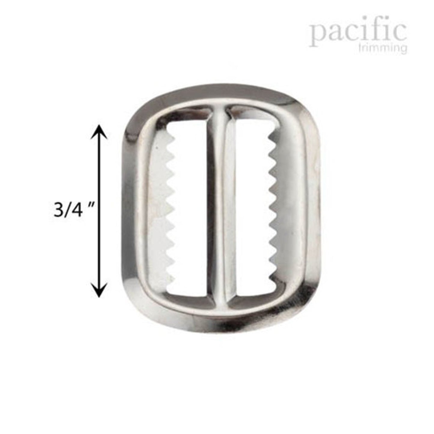 0.75 Inch Slider Teeth Adjuster Buckle Silver