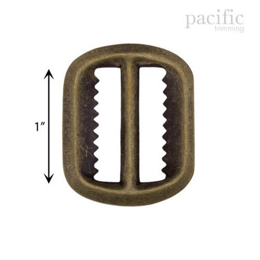 1 Inch Slider Teeth Adjuster Buckle Antique Brass