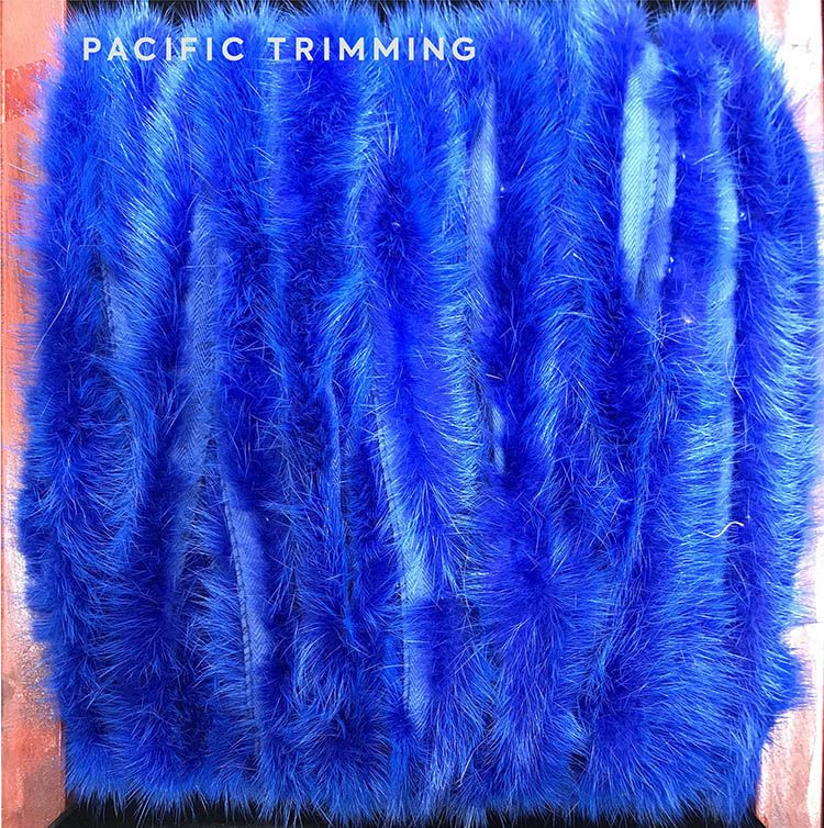 1 Inch Soft Mink Fur Trim Blue