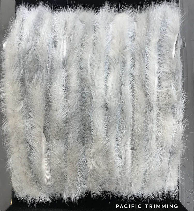 1 Inch Soft Mink Fur Trim Light Gray