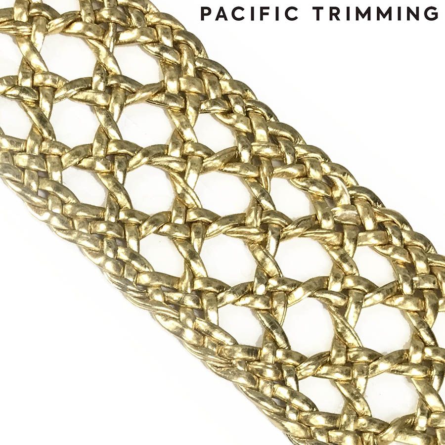 1.5 Inch Pu Braided Bag Strap Gold