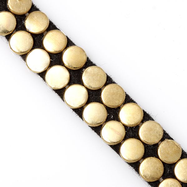 14mm Iron On Stud Trim Gold