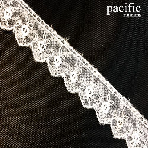 1.63 Inch White Polyester Lace Trim