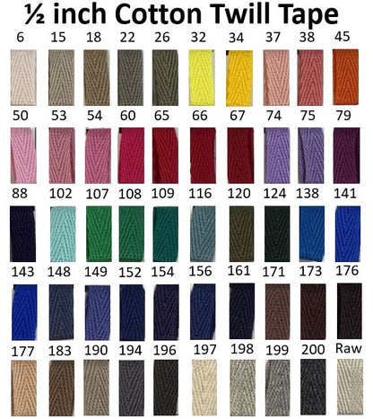 1/2 Inch Cotton Herringbone Twill Tape