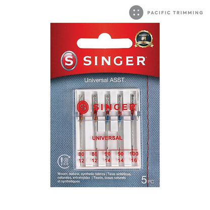 Singer Regular Point Sewing Machine Needles, Sizes 80/11, 90/14, 100/16