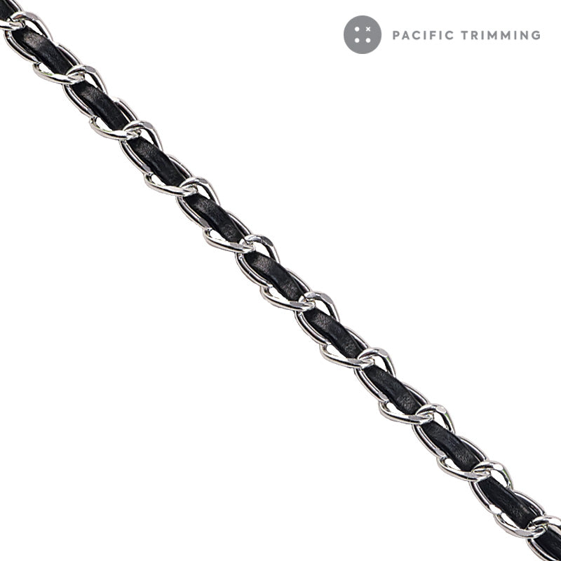 Metal Chain with Leather Trim