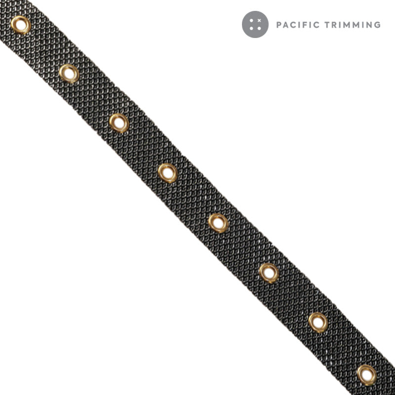 20mm Metallic Trim with Eyelets (2 colors)