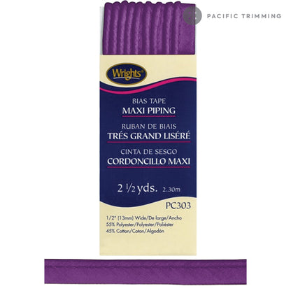 Wrights Maxi Piping Bias Tape 1/2" Multiple Colors