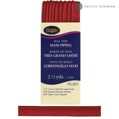 Wrights Maxi Piping Bias Tape 1/2" Multiple Colors